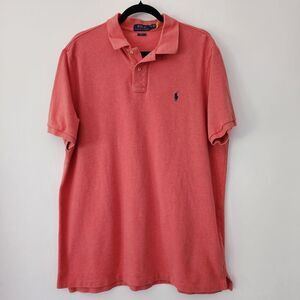 Polo Ralph Lauren Classic Fit coral red orange short sleeve polo shirt size XL‎